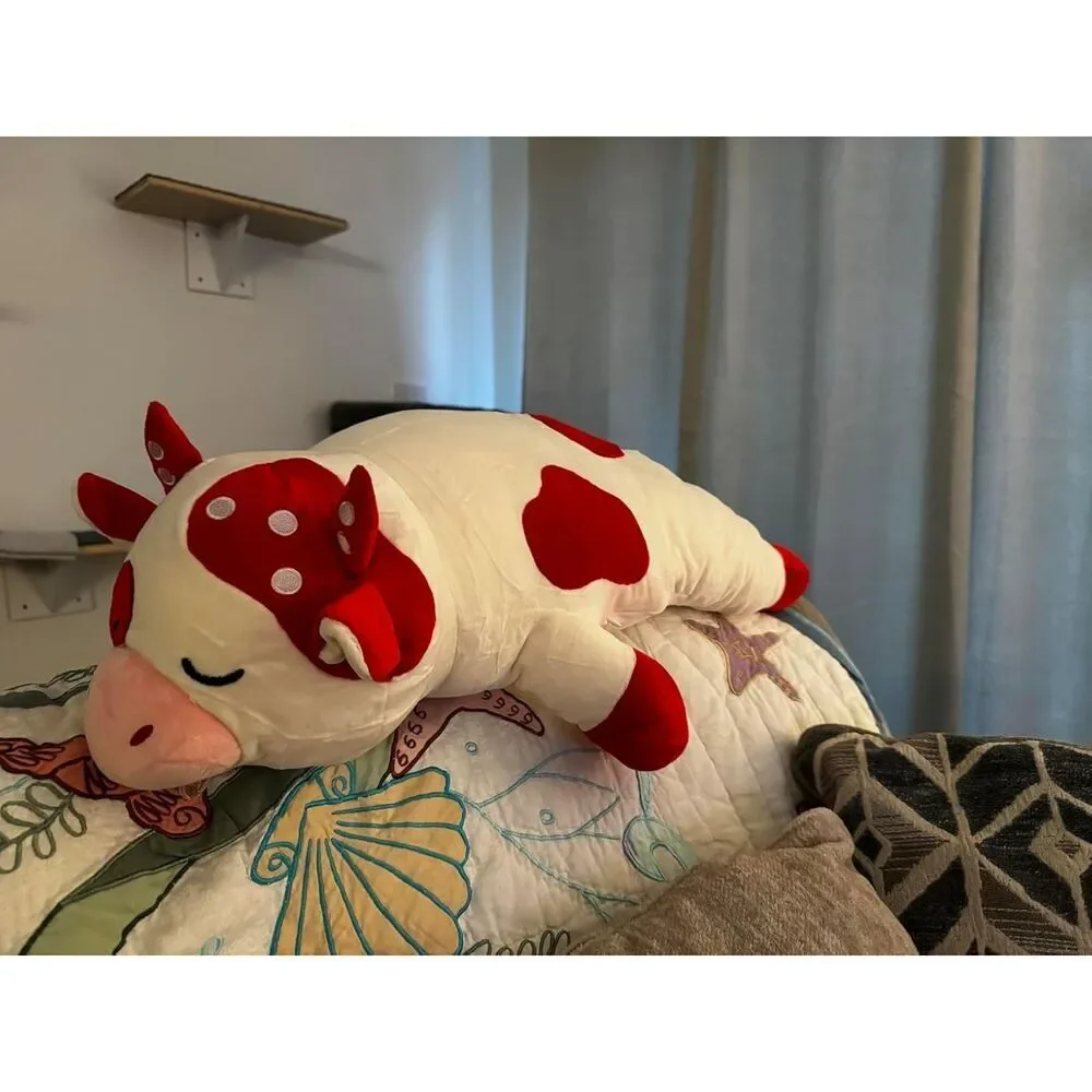 30'' Auspicious Beginning Giant Cute Sleeping Mushroom Cow Plush Stuffed Animal